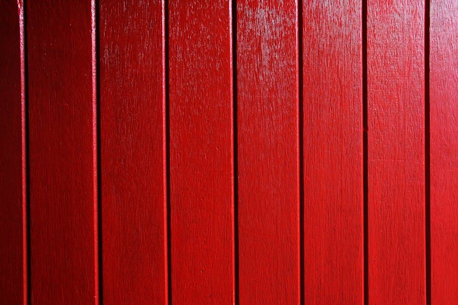 Vivid red wooden planks create a bold and rustic background.