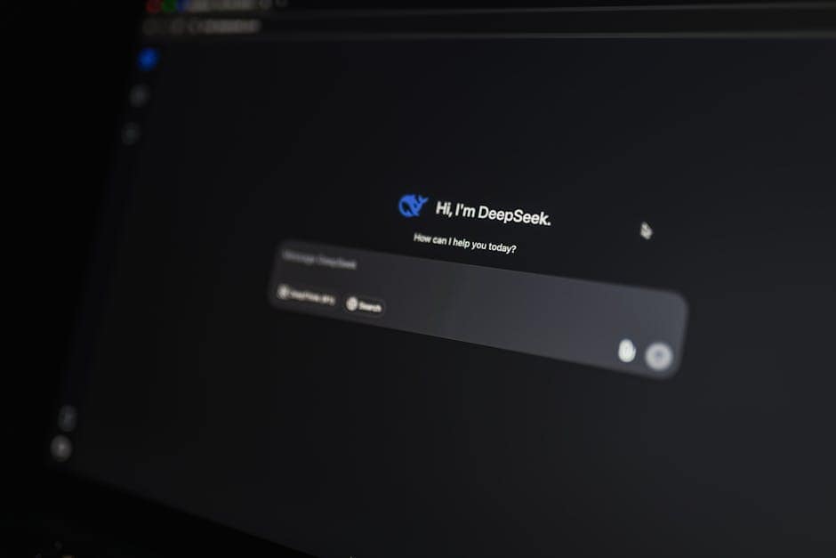 Close-up of an AI-driven chat interface on a computer screen, showcasing modern AI technology.